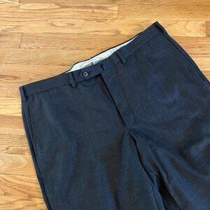 Ermenegildo Zegna Flat-Front Comfort Wool Grey Check Dress Pants – Men’s 40Rx34